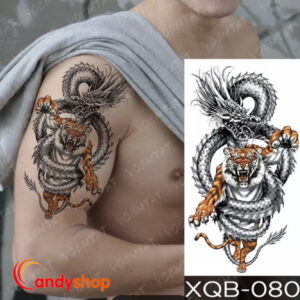 Hình Xăm dán tattoo Rồng cọp XQB-080