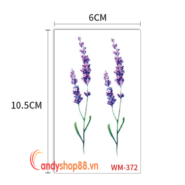 Hình xăm hoa lavender WM372